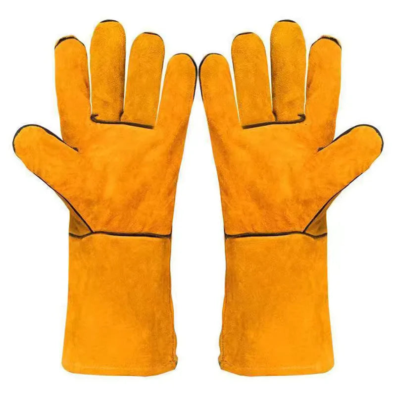 Heavy-Duty Scratch Protection Leather Gloves – Long-Sleeve Safety Mitts for Pet Handling, Gardening &amp; Animal Training | قفازات جلدية شديدة التحمل للحماية من الخدوش – قفازات أمان بأكمام طويلة للتعامل مع الحيوانات الأليفة والبستنة