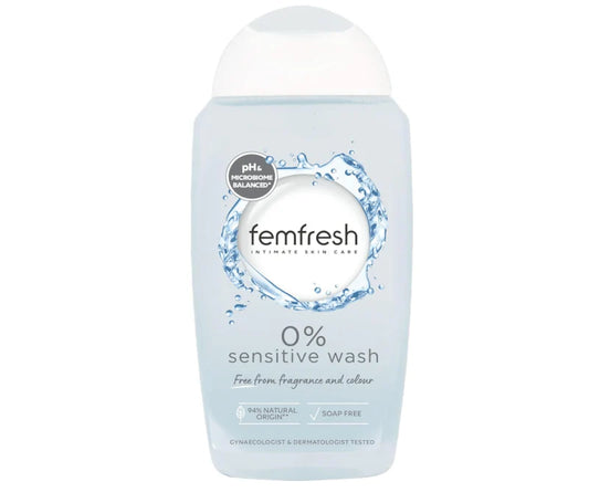 Femfresh 0% Sensitive Intimate Wash – Fragrance & Color Free | غسول فيم فريش للمناطق الحساسة ٠٪ – خالي من العطور والألوان