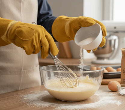 Premium Heat-Resistant Leather Baking Gloves – Heavy Duty Thermal Protection for Oven, Grill &amp; BBQ | قفازات خبز جلدية ممتازة مقاومة للحرارة – حماية حرارية شديدة التحمل للفرن والشواء