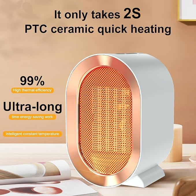 Portable Electric Desktop Air Heater – Fast Heating Silent Ceramic Fan for Home &amp; Office | سخان الهواء الكهربائي المكتبي المحمول – مروحة سيراميك سريعة التسخين وهادئة للمنزل والمكتب