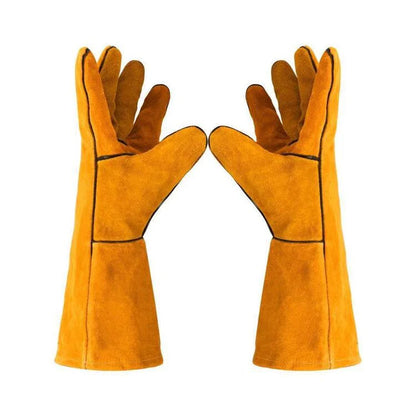 Heavy-Duty Scratch Protection Leather Gloves – Long-Sleeve Safety Mitts for Pet Handling, Gardening &amp; Animal Training | قفازات جلدية شديدة التحمل للحماية من الخدوش – قفازات أمان بأكمام طويلة للتعامل مع الحيوانات الأليفة والبستنة